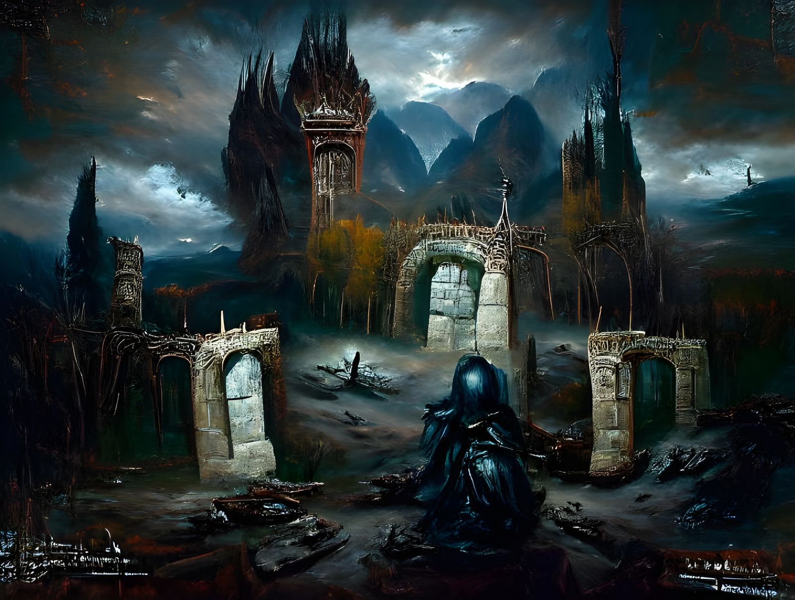Grimdark Gothic Gateways in Dark Souls Style