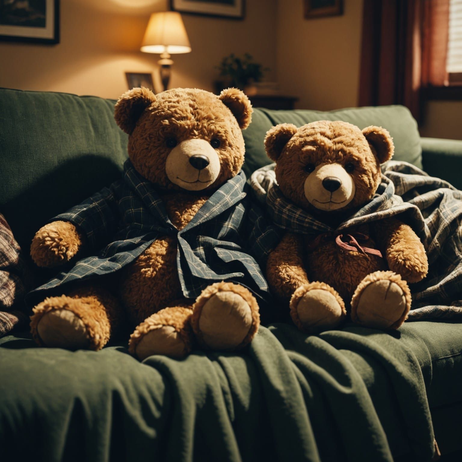 Teddy Bears Napping: Cinematic Film Still