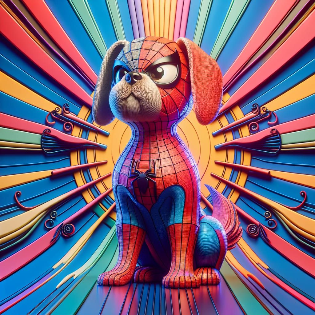 Spiderman Dog in Animated 3D Style