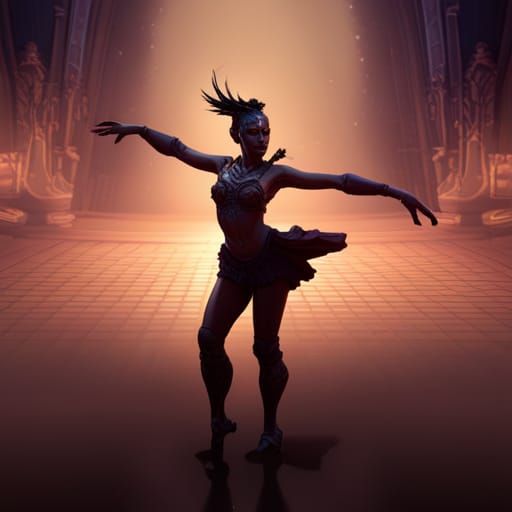 Dark Fantasy Dancer: Hyperdetailed Art in 8k