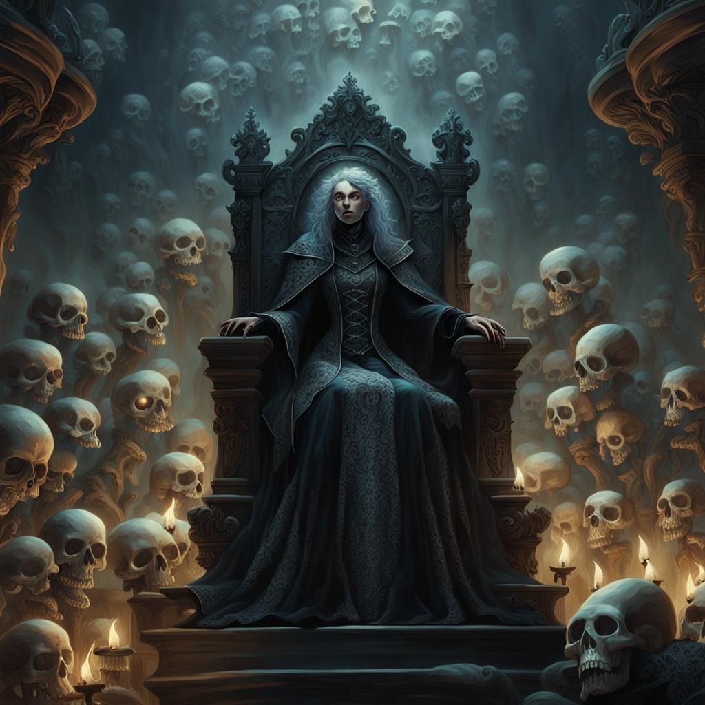 Death on Skull Throne in Dark Victorian Style