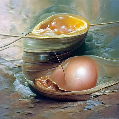 Egg as Oil Painting by James Gurney