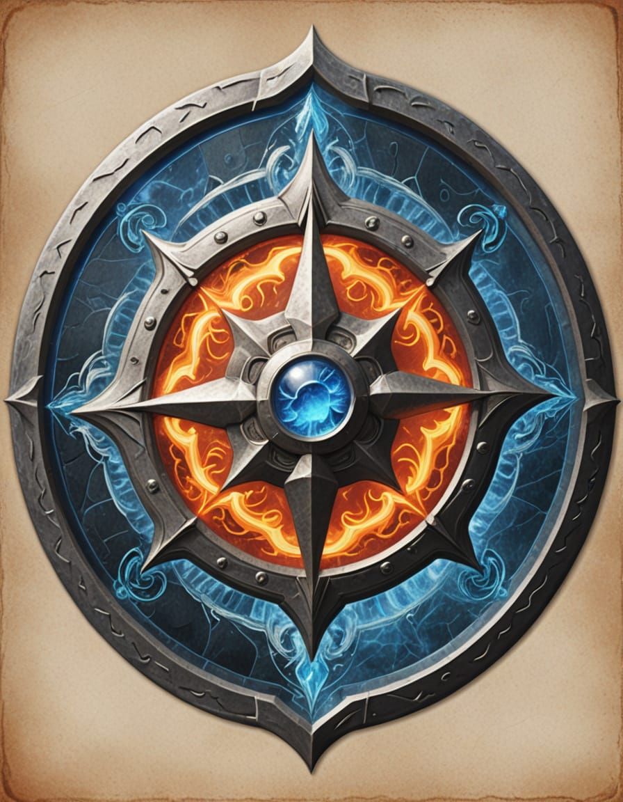 Surreal Elemental Shield in Perfect Harmony