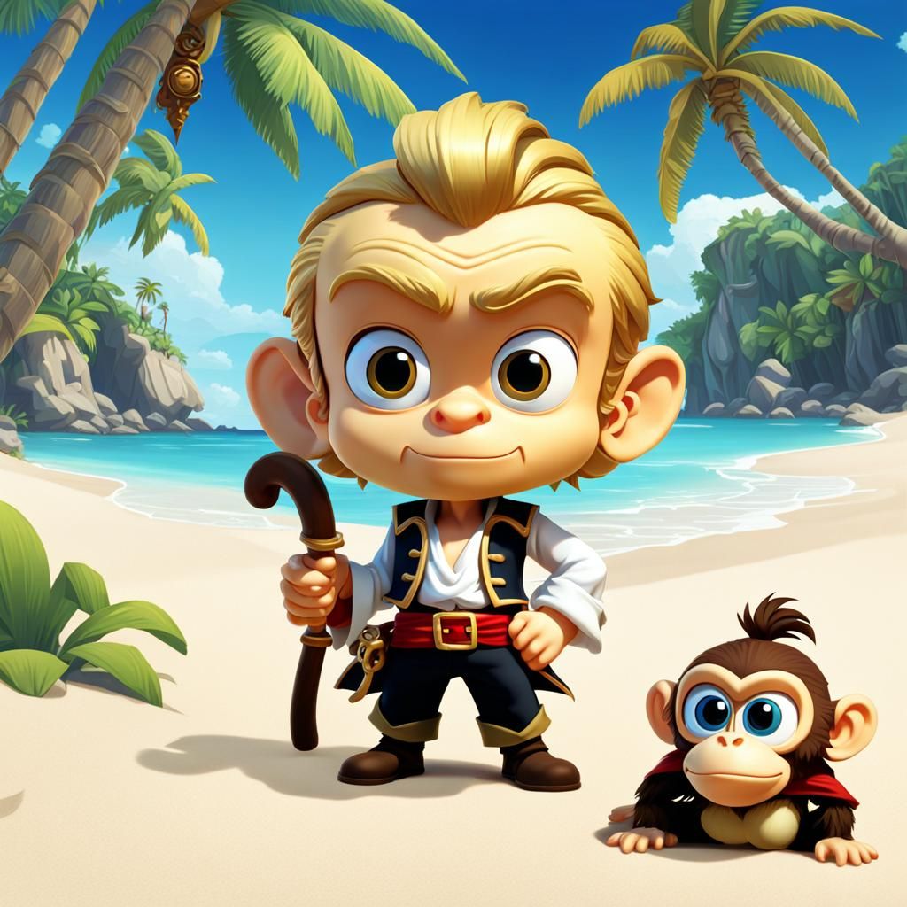 Guybrush Threepwood as Chibi Pirate on Monkey Island