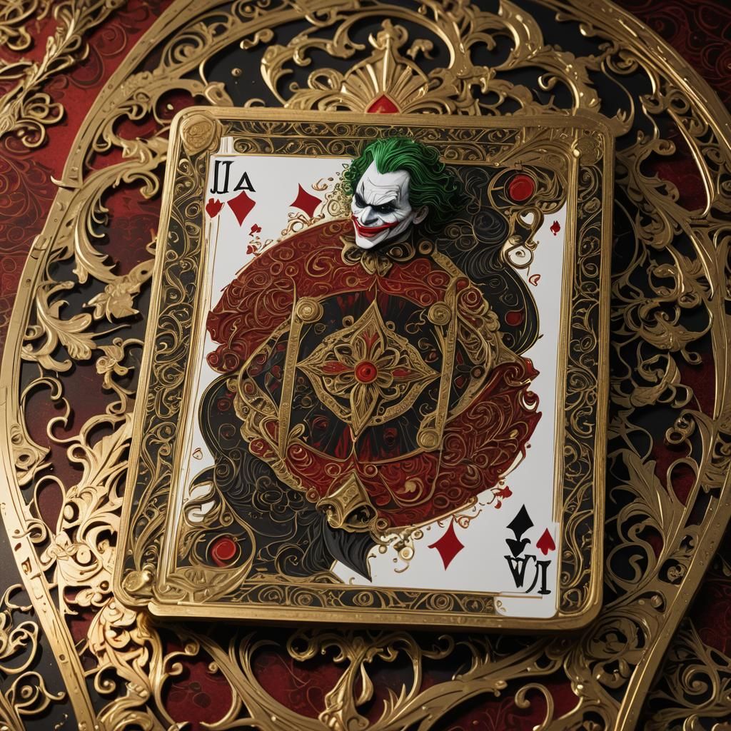 Ornate Joker Playing Card Concept Art