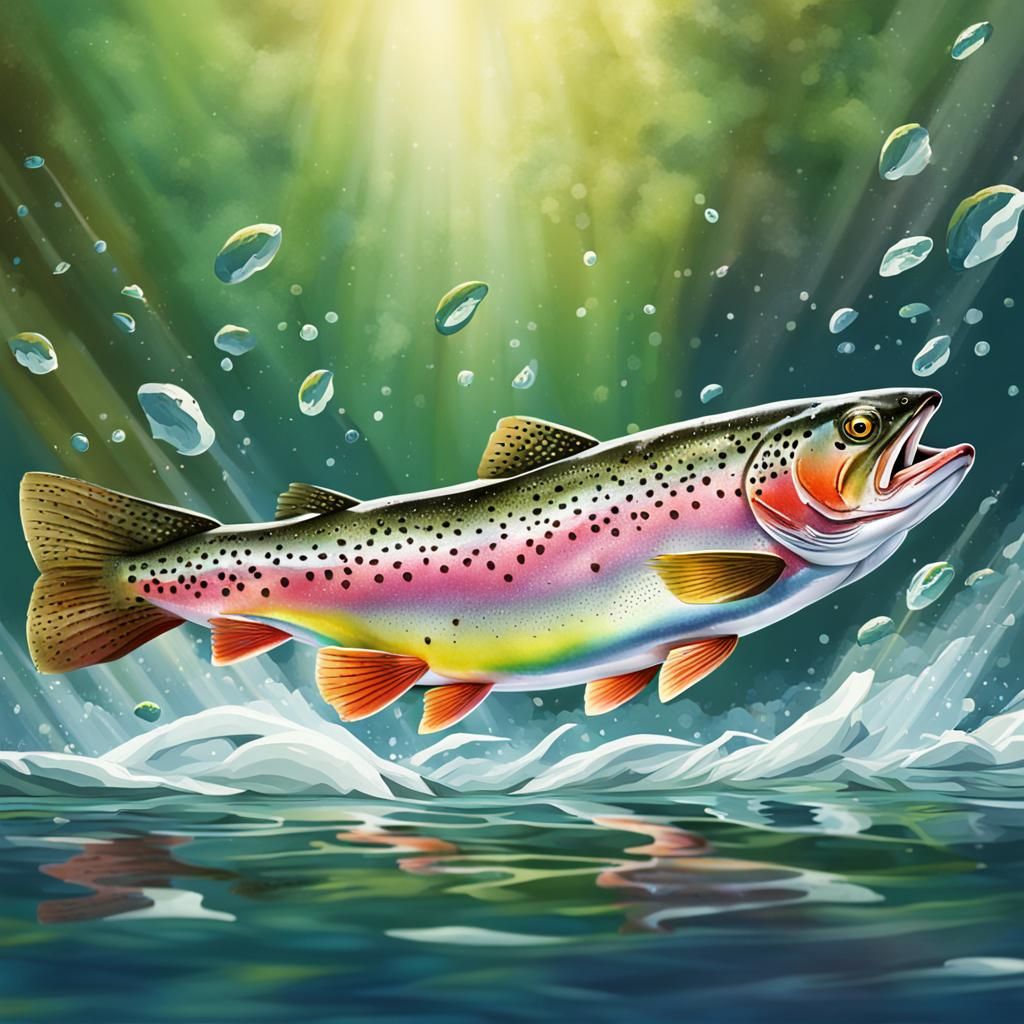 Rainbow Trout Soaring Like a Bird