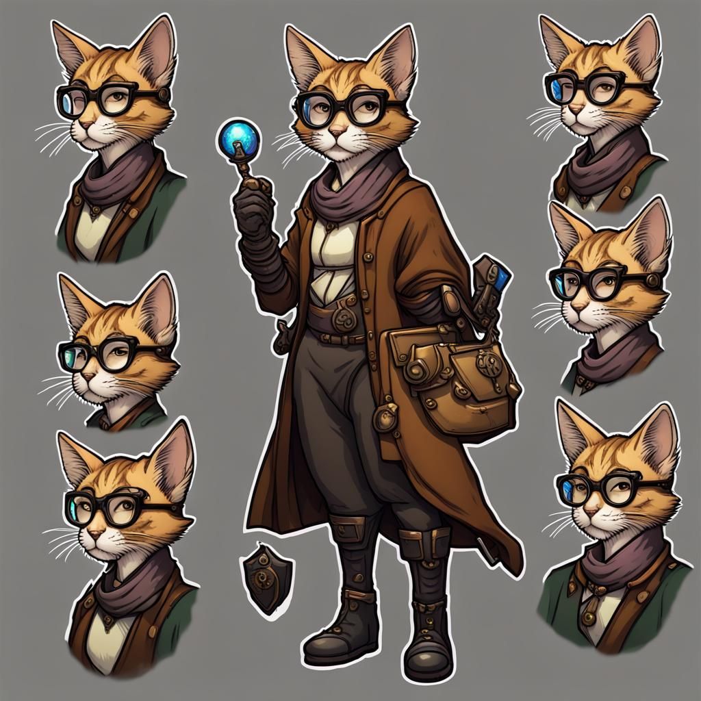 Tabaxi Scholar with Star Pin