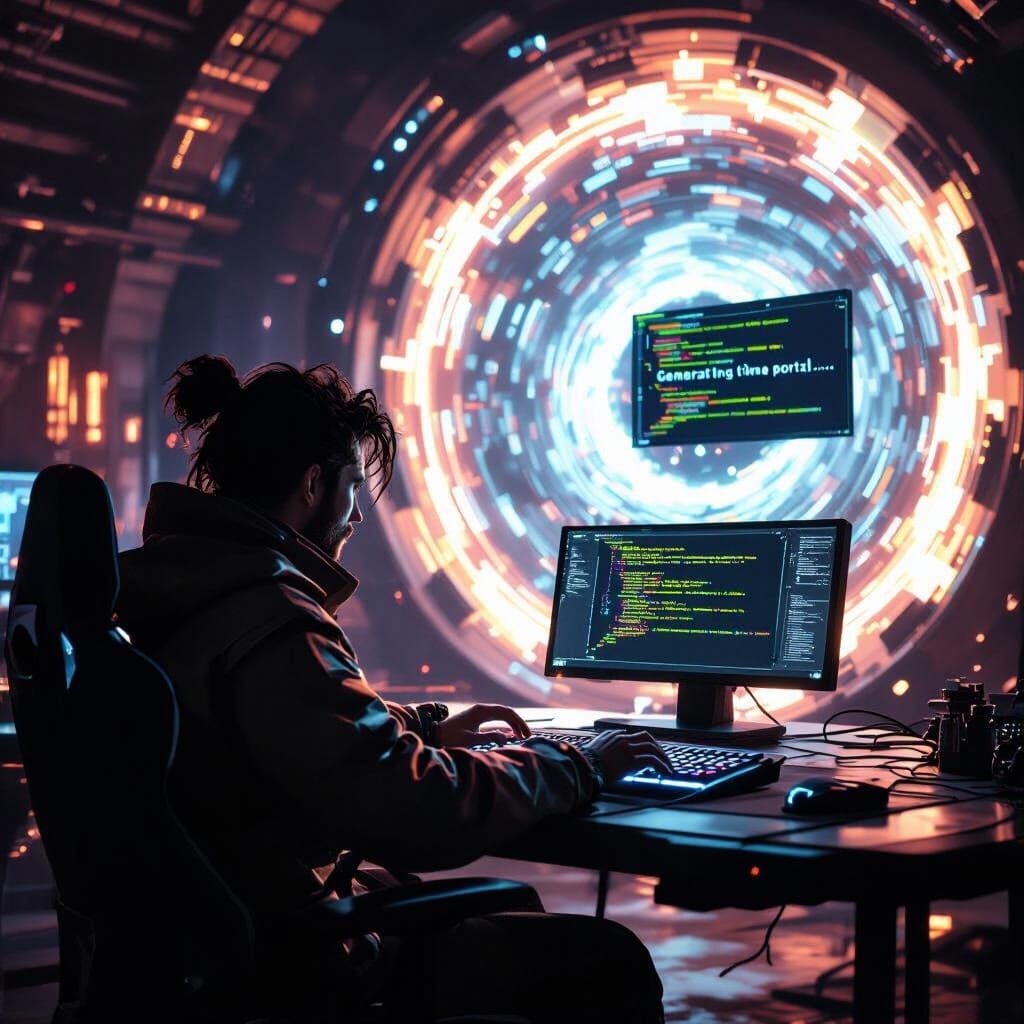 Futuristic Console Coding Time Portal