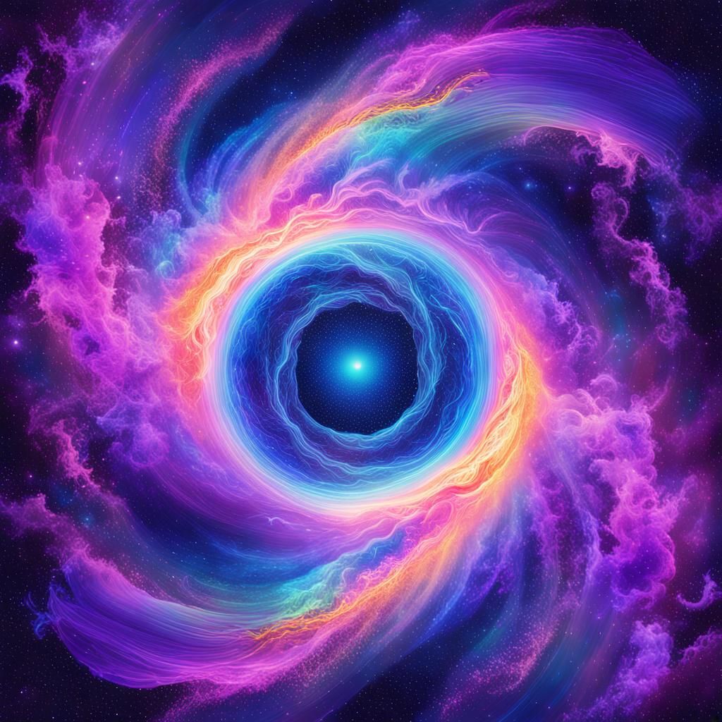 Shimmering Astral Portal in Vibrant Galaxy