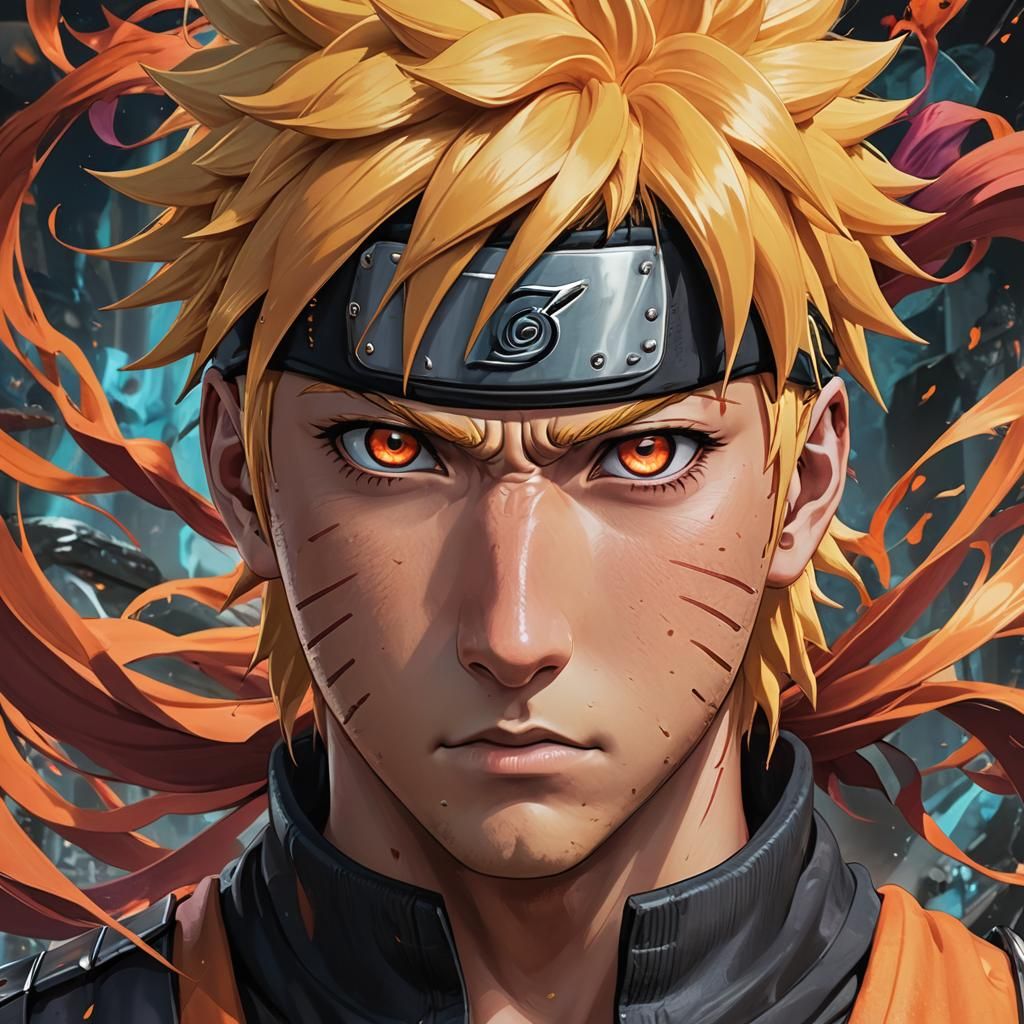 Naruto Uzumaki in Hyper-Realistic Anime Style