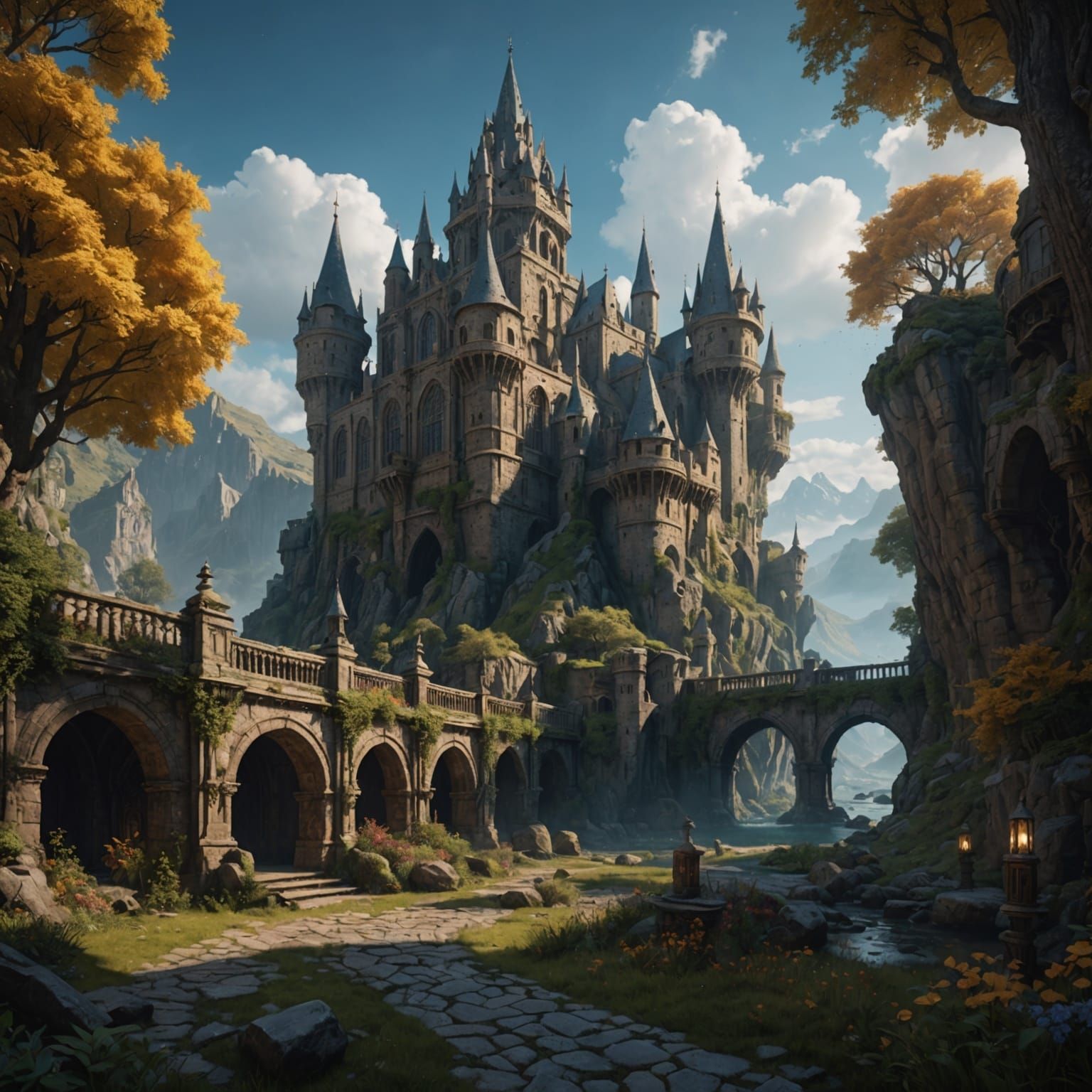 Detailed Matte Painting of the Eiffel Tower