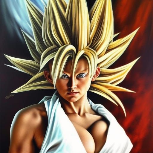 Female Super Saiyan in Caravaggio Style