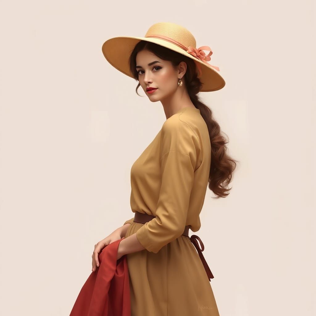 Elegant Woman Inspired by Les Demoiselles de Rochefort