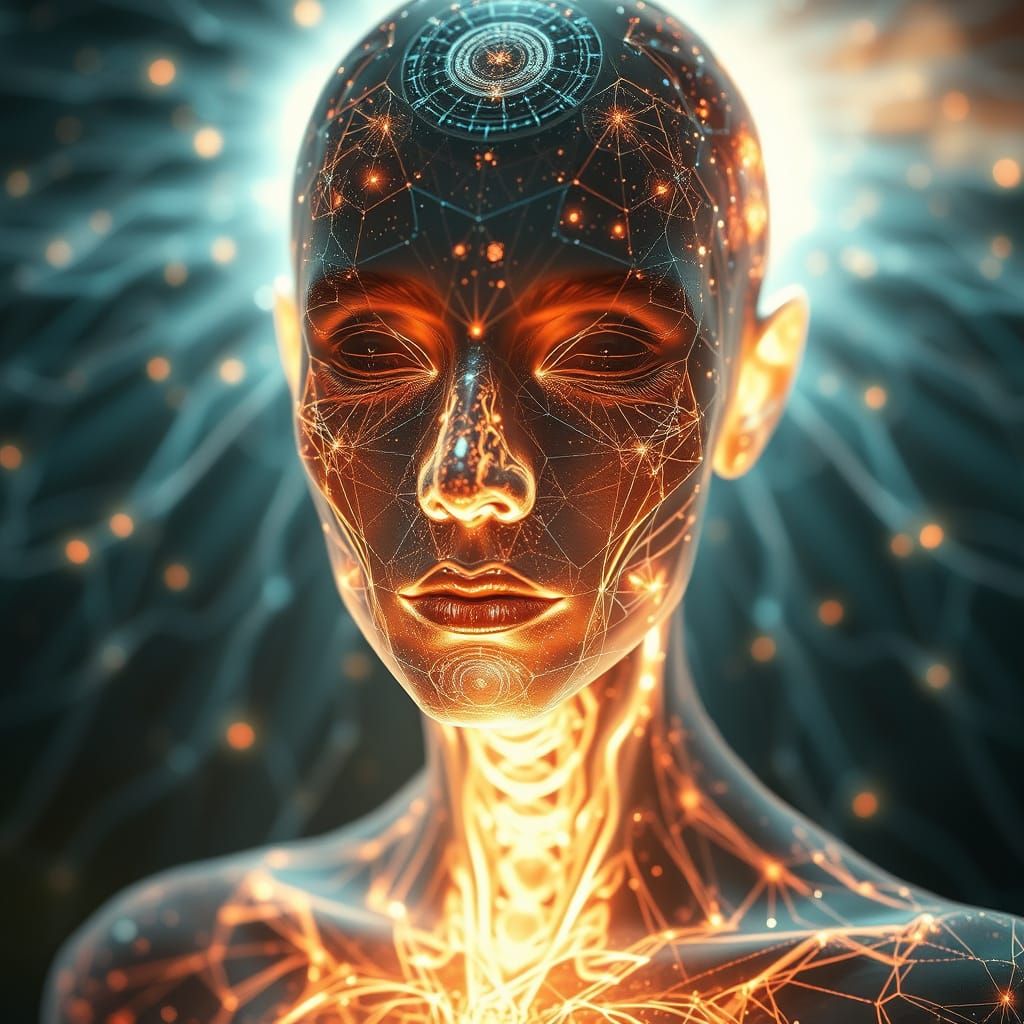 Ethereal Healer of Cosmic Energy in Hyperrealistic Fantasy