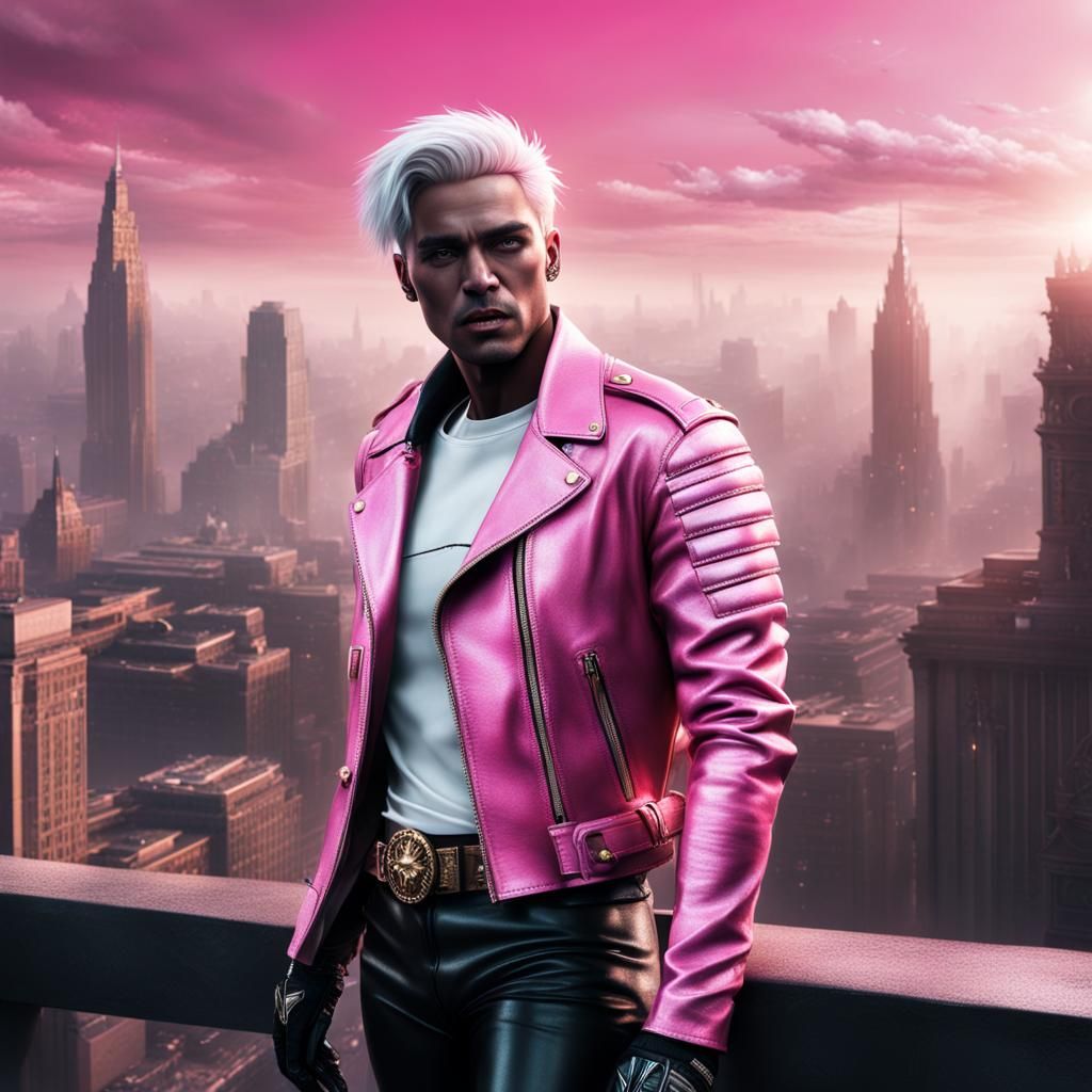 Young Man in Pink Crop Top, Digital Matte Painting