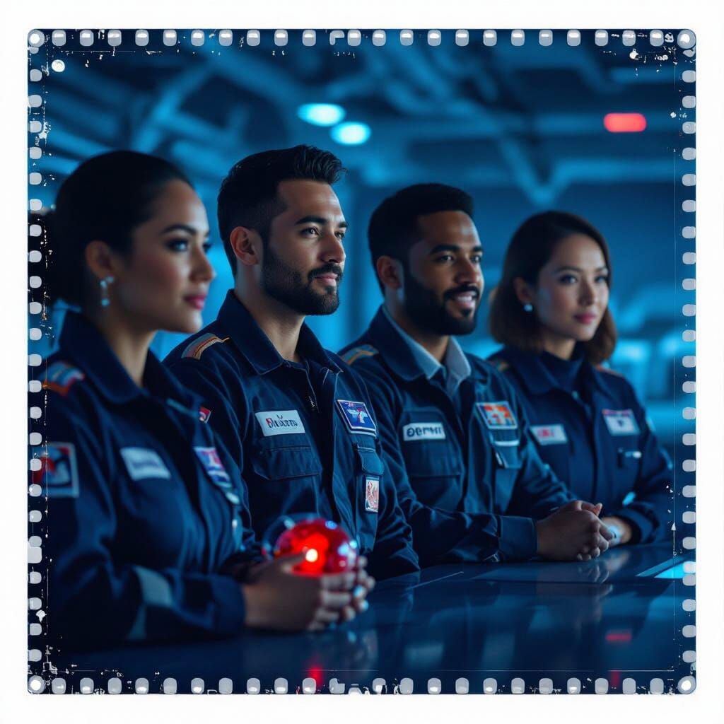 Diverse Aerospace Team in Dramatic Cinematic Lighting
