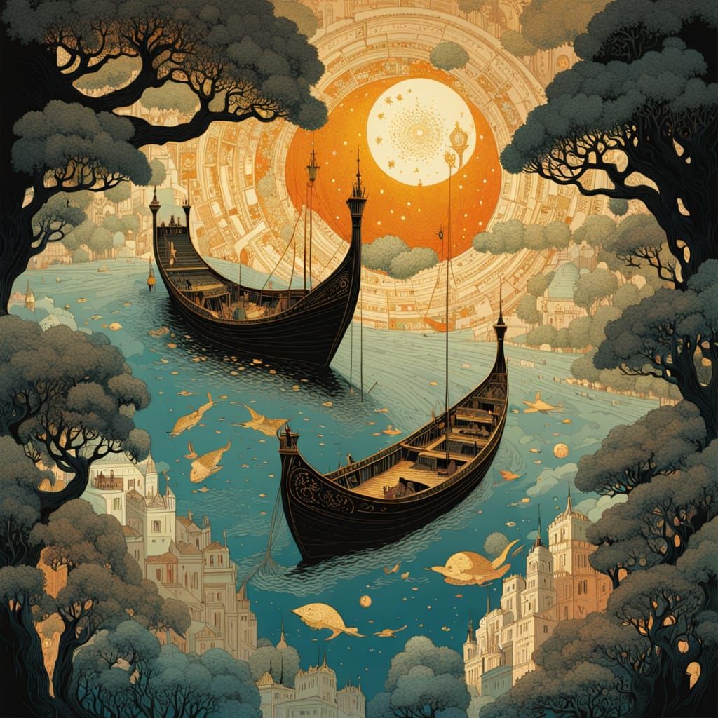 Mystical Princess Amidst Baroque Galaxy