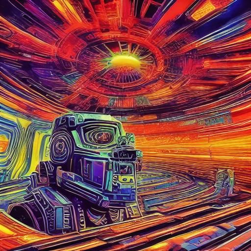 Vaporwave Quantum Hivemind in Sci-Fi VHS Style