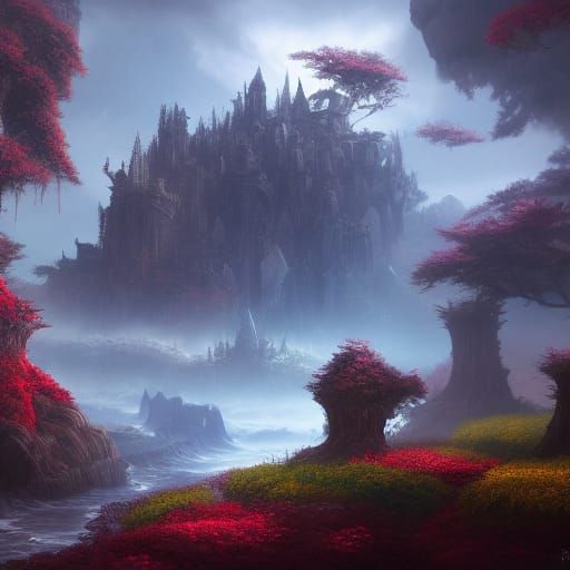 Fantastical Matte Painting in Deep Color