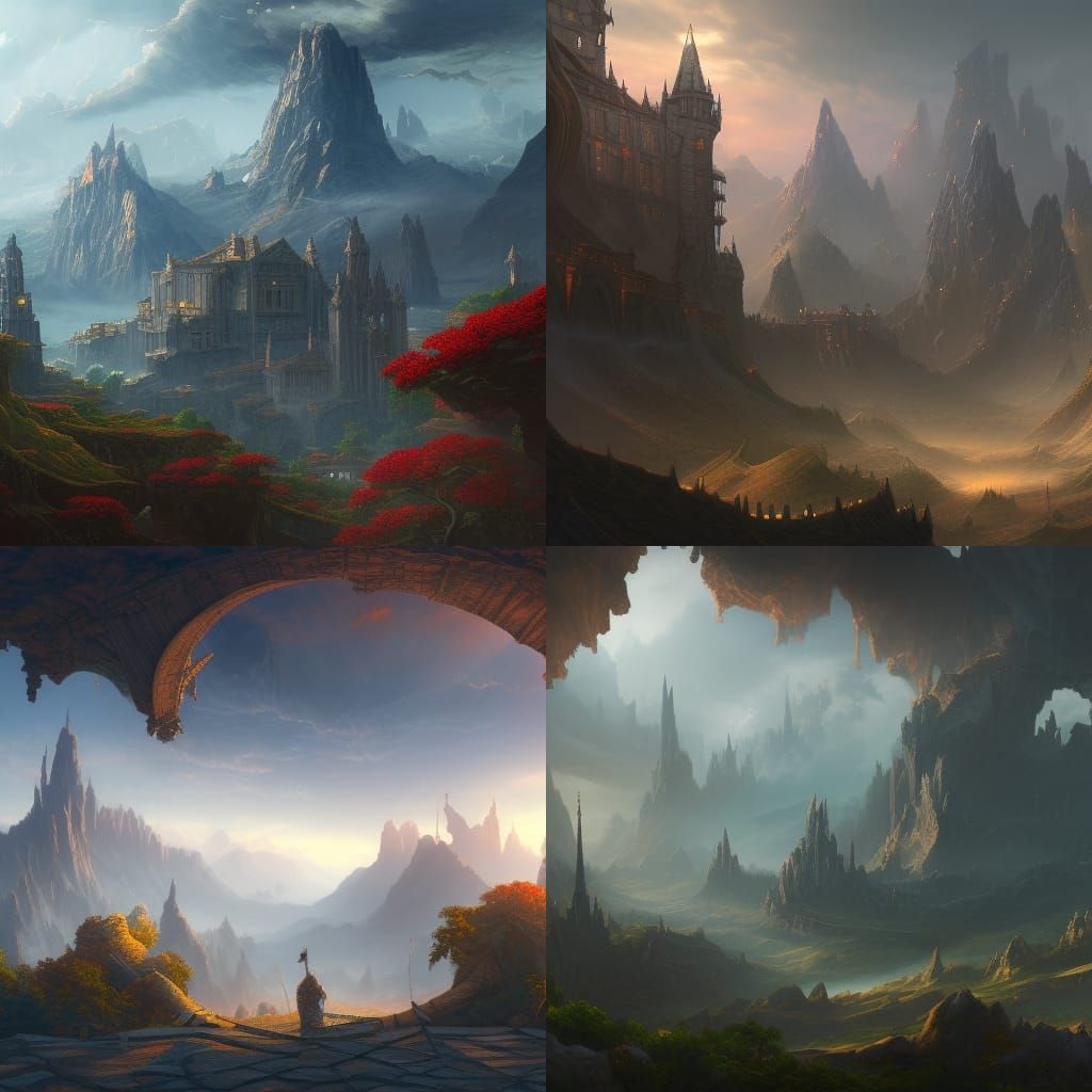 Escher-Inspired Perspective in Detailed Matte Painting