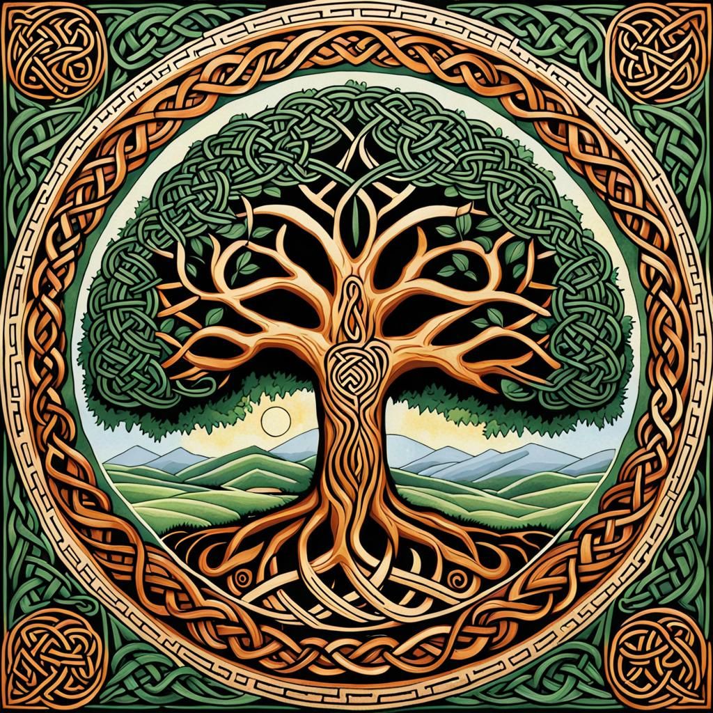 Celtic Tree of Life with Earthy Colors