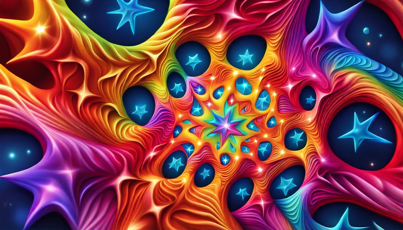 Vivid Impasto Painting of a Newborn Star