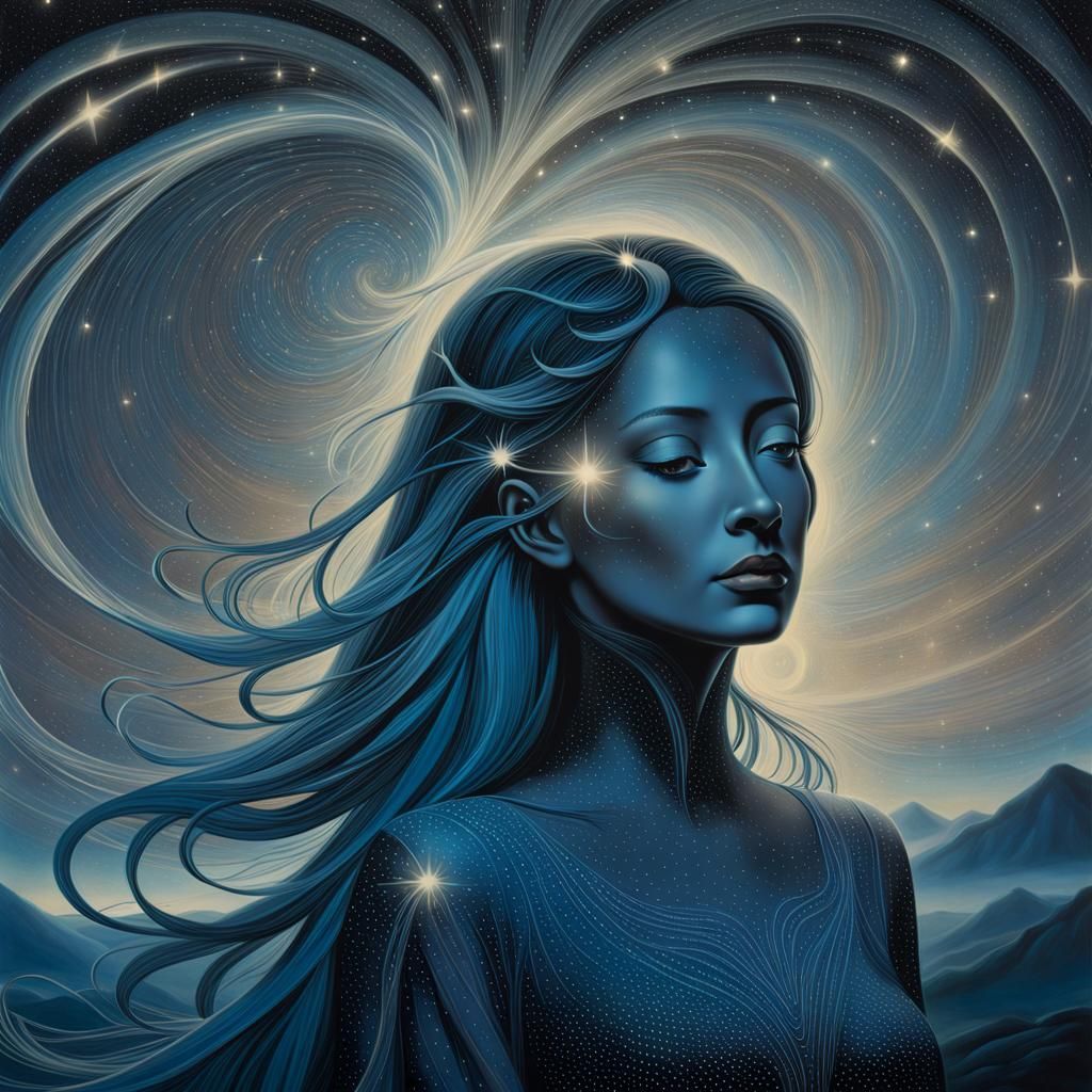 Ethereal Figure Dissolving into Darkness: Surreal Dreamscape