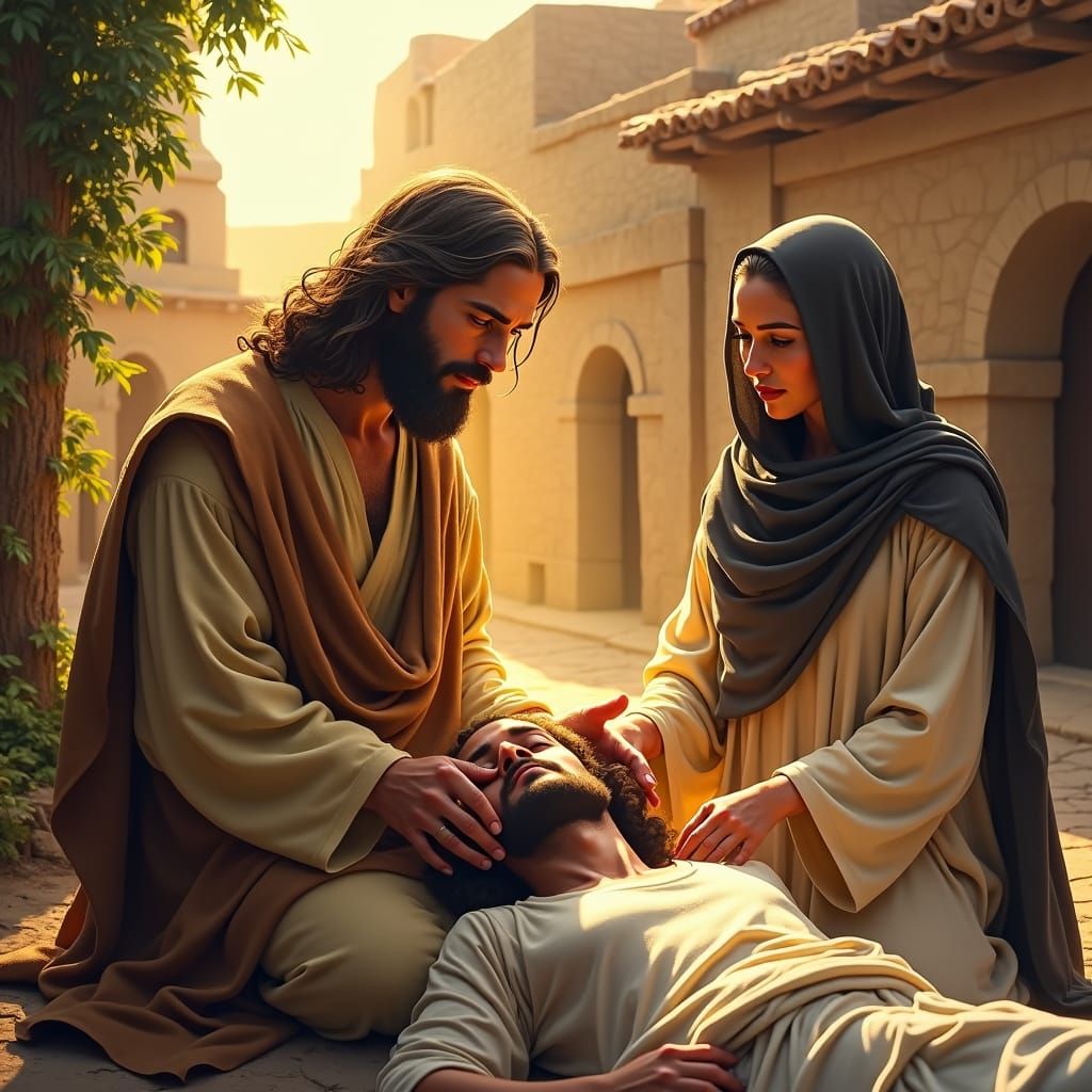 Jesus Resurrects the Widow's Son: A Mystical Scene