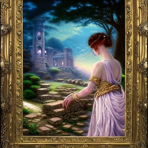 Ethereal Roman Woman in a Luminist Style