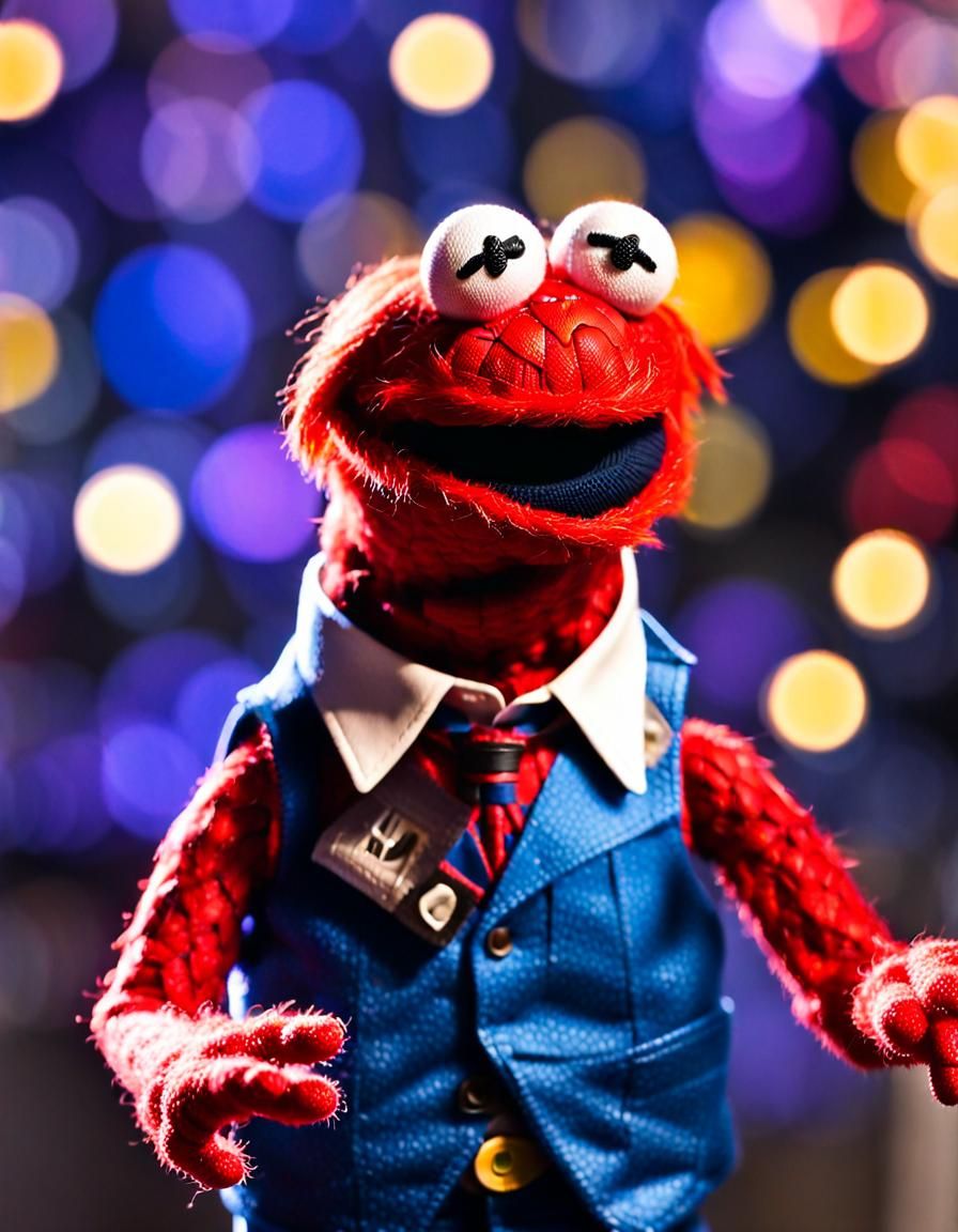 Spider-Man Muppet in Professional Photography Style
