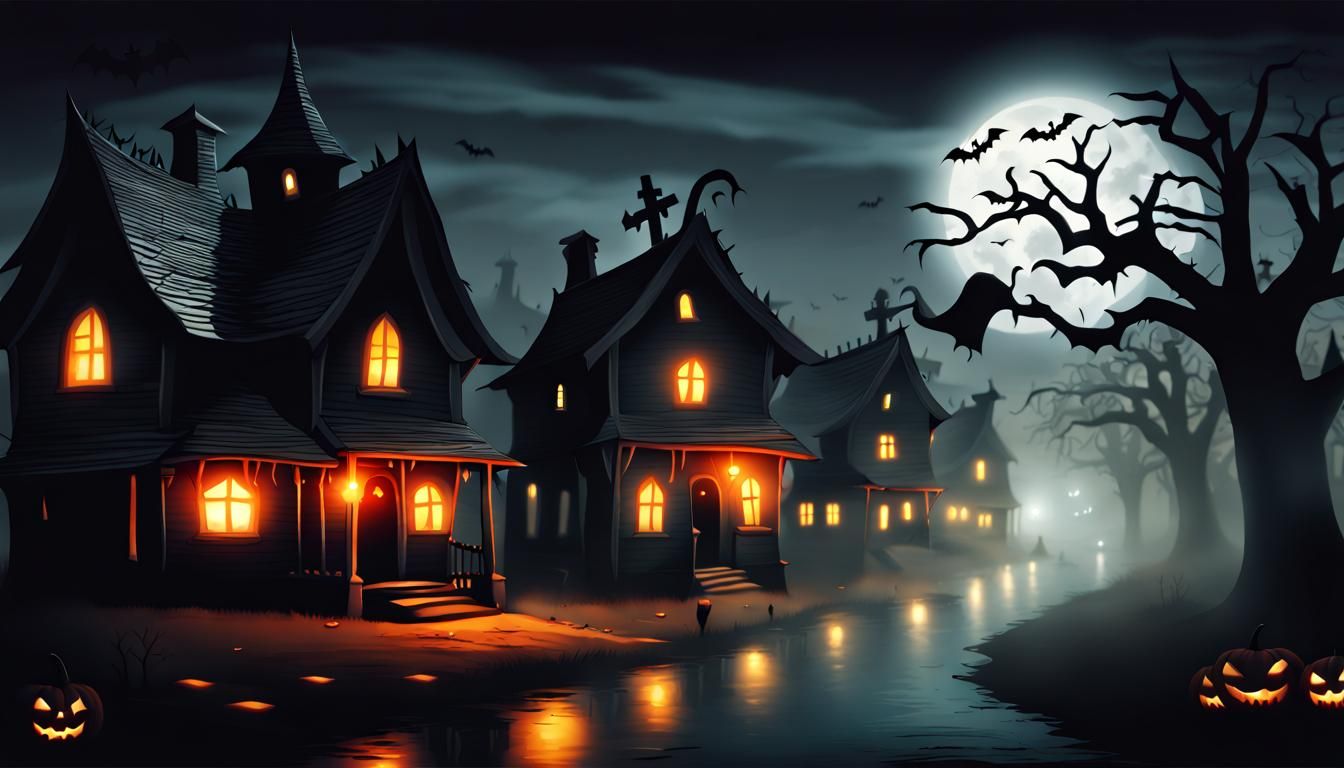 haunted village on halloween night