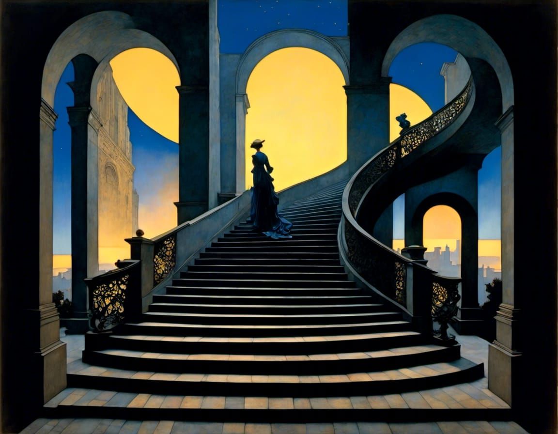 Surreal Stairway to Nowhere in Parrish Style