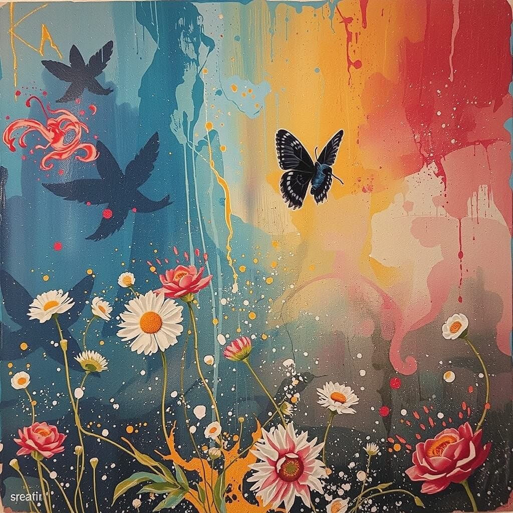 Fluid Ink and Oil Illustration in Hyperrealistic Style