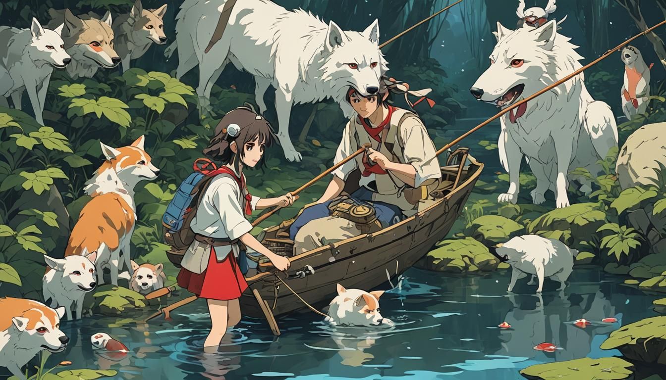 Princess Mononoke Fishing: Anime Key Visual