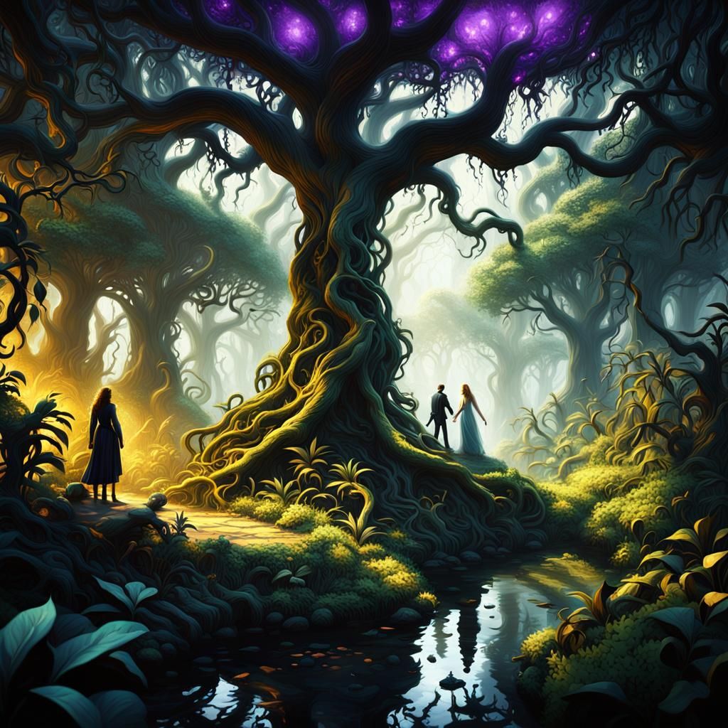 Ethereal Paradise of Ancient Prophets in Dark Fantasy