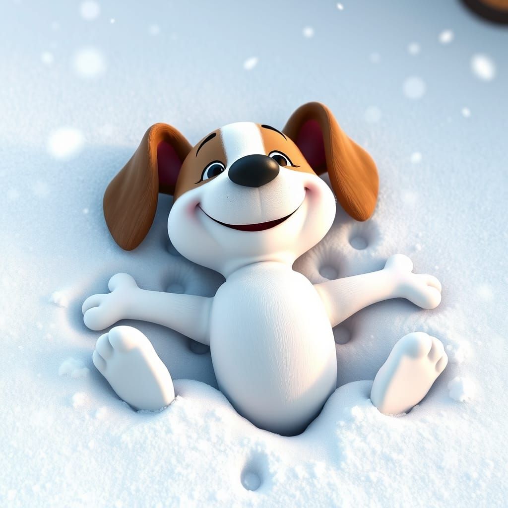 Joyful Winter Wonderland Scene with Snoopy