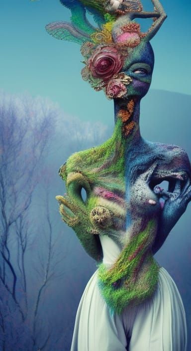 Paradox of Self-Awareness: Bazaar Art Train Scene