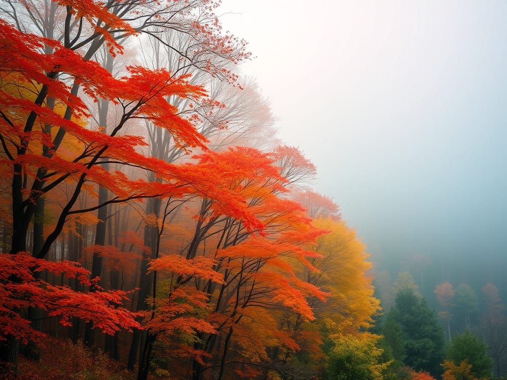 Orange and yellow in the realm of fog