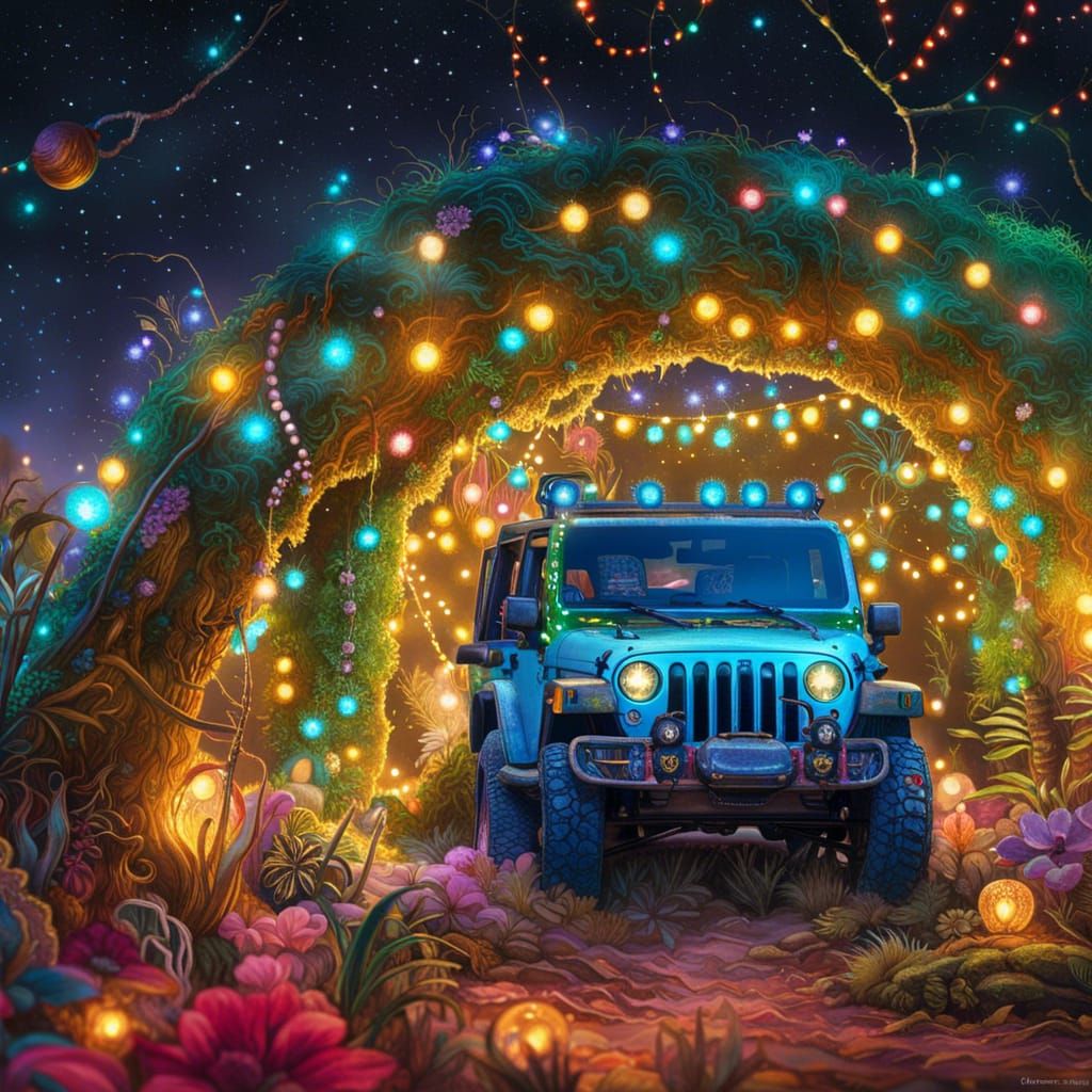 Enchanted Jeep Wrangler on Magical Dirt Road