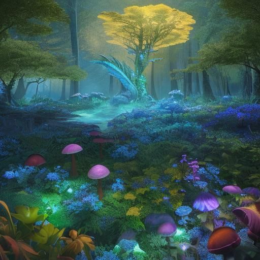 Majestic Nature Dragon in Lush Fantasy Forest