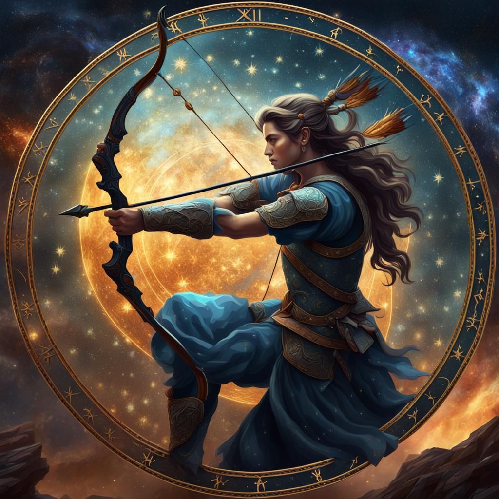 Sagittarius Zodiac Sign in Old Masters Painting Style