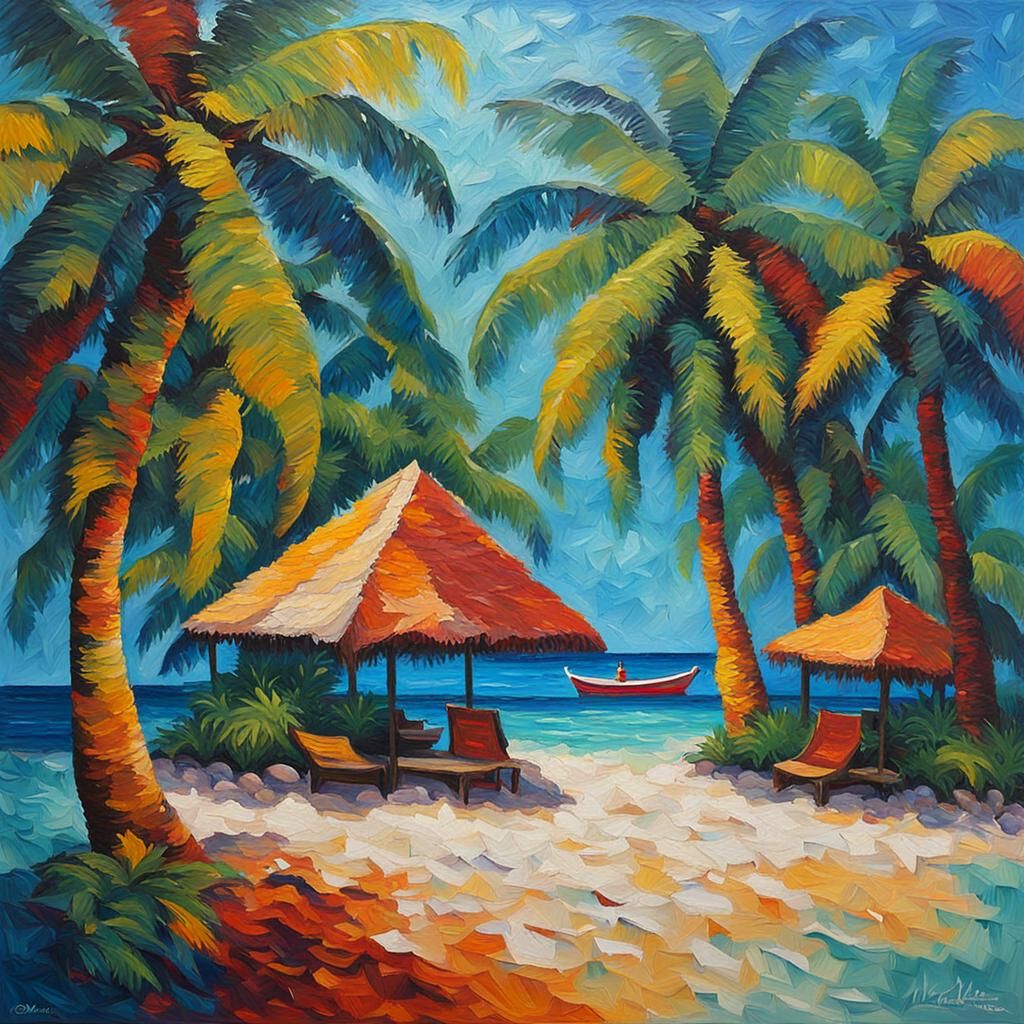 Maldives in Neo-Impressionist Expressionist Style