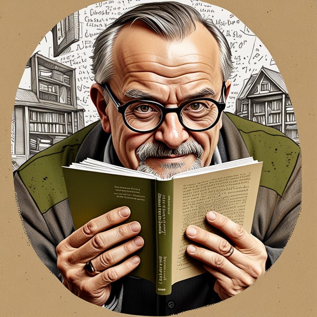 Literary Professor in Earthy Tones