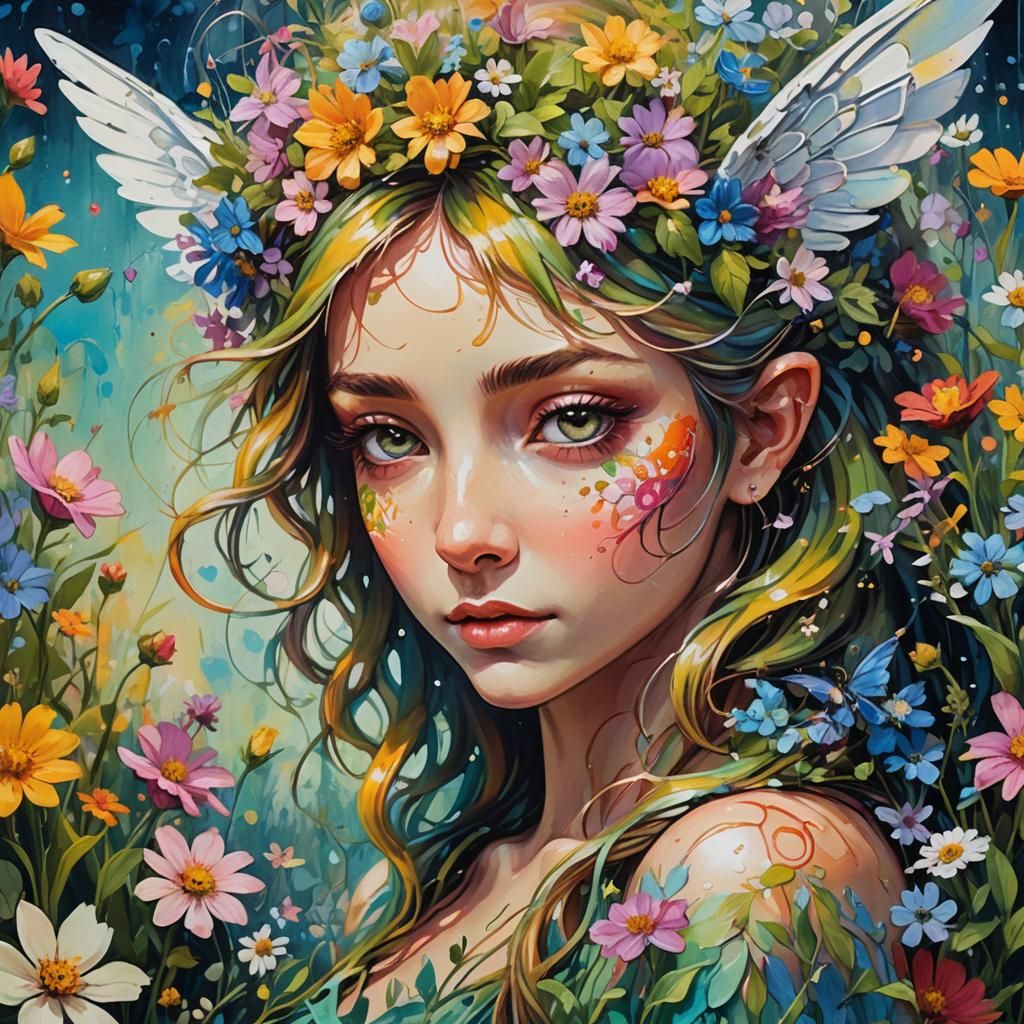 Spring Fae in Graffiti Art Style