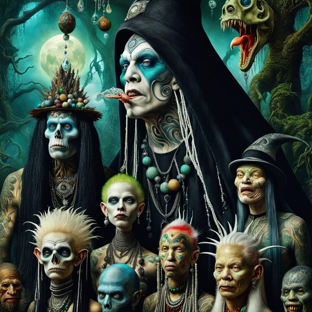 Surreal Albino Shaman Dreamscape in Digital Oil Painting