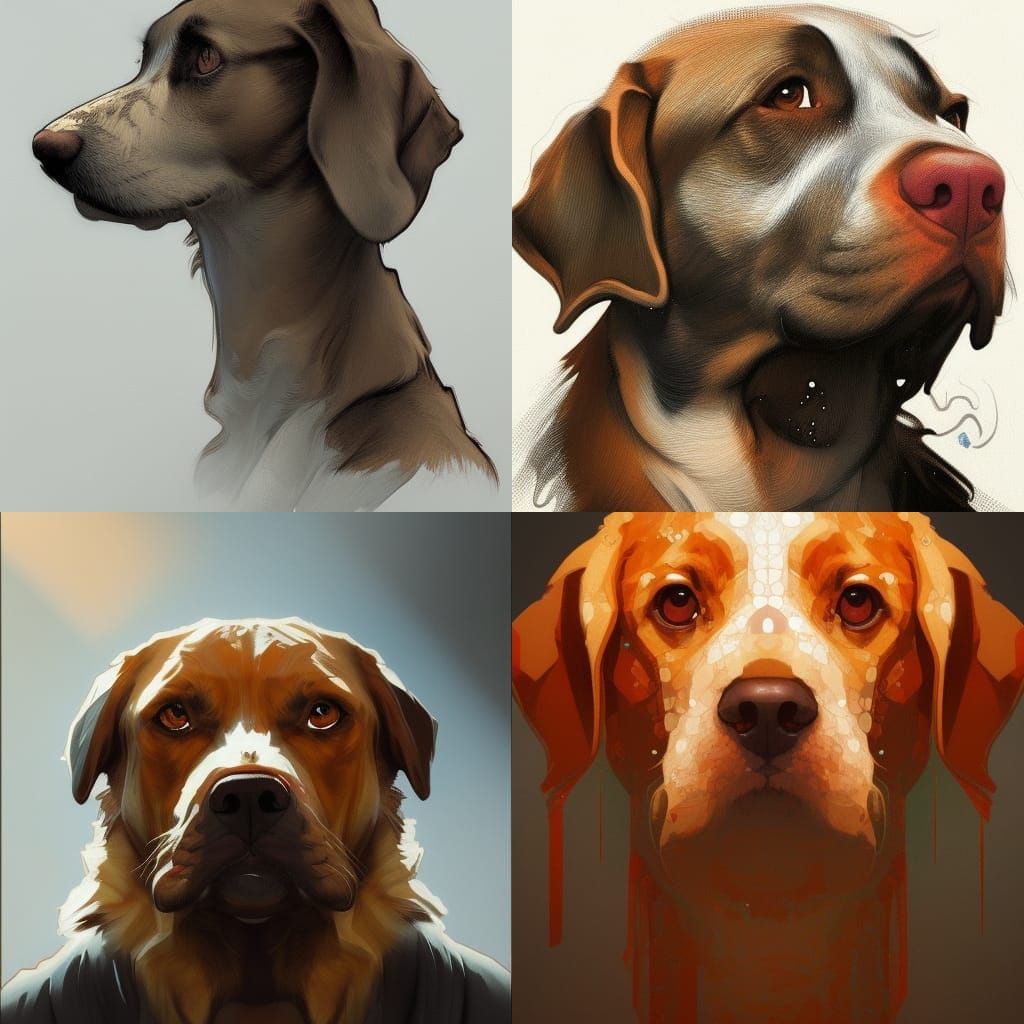 Hyperdetailed Dog Portrait in Volumetric Lighting