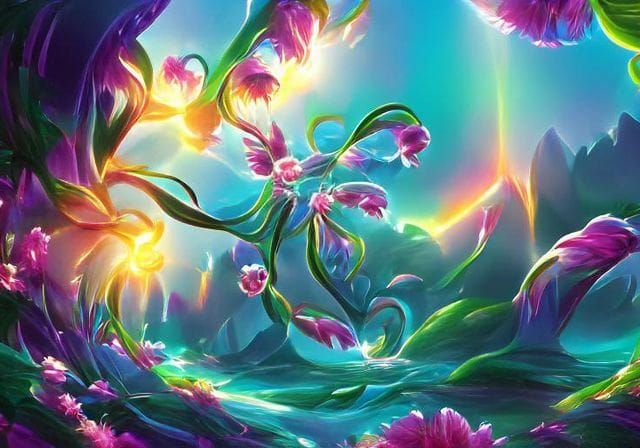 Radiant Glowing Flowers in Hyperrealistic Concept Art