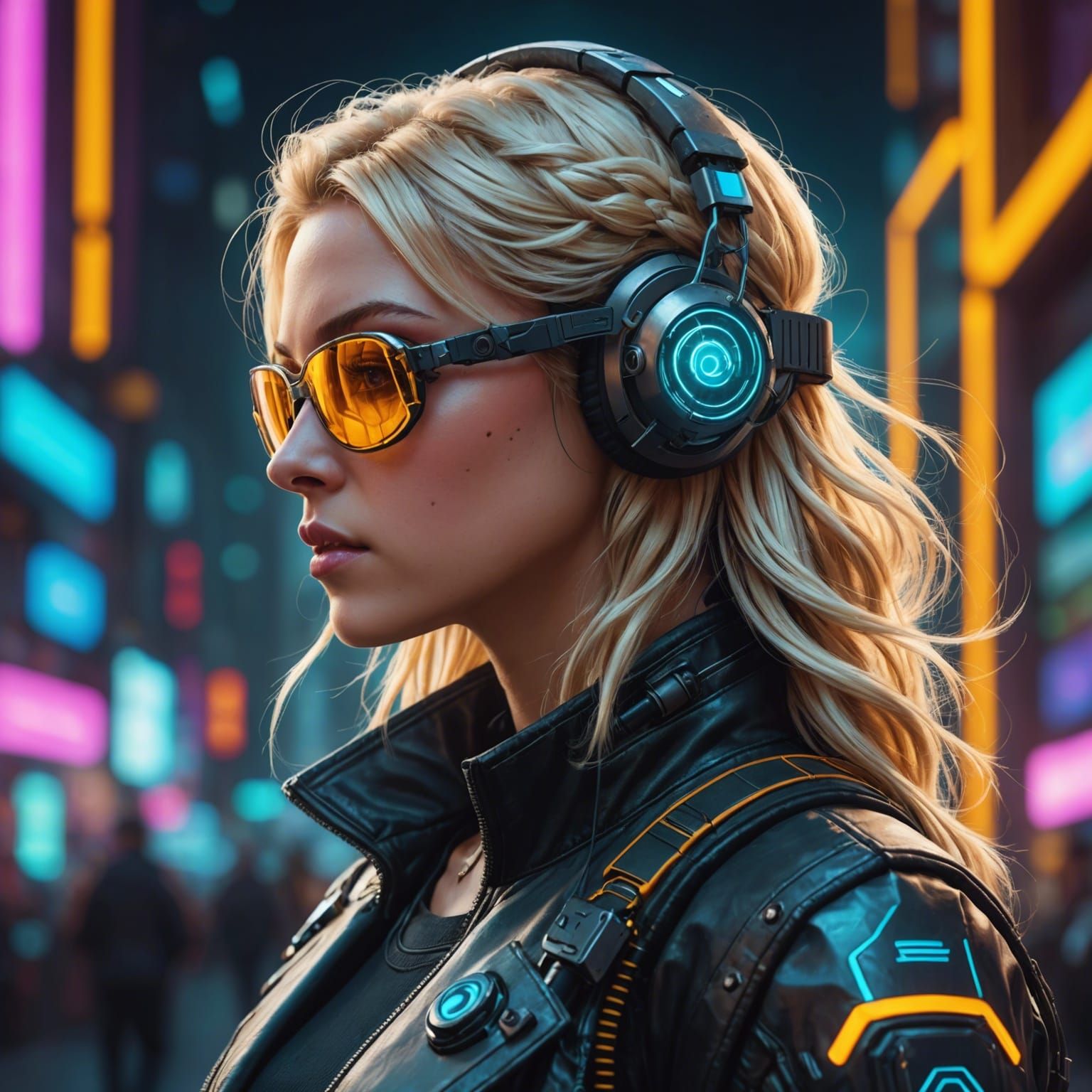 Biopunk Woman with Cyberpunk Helmet