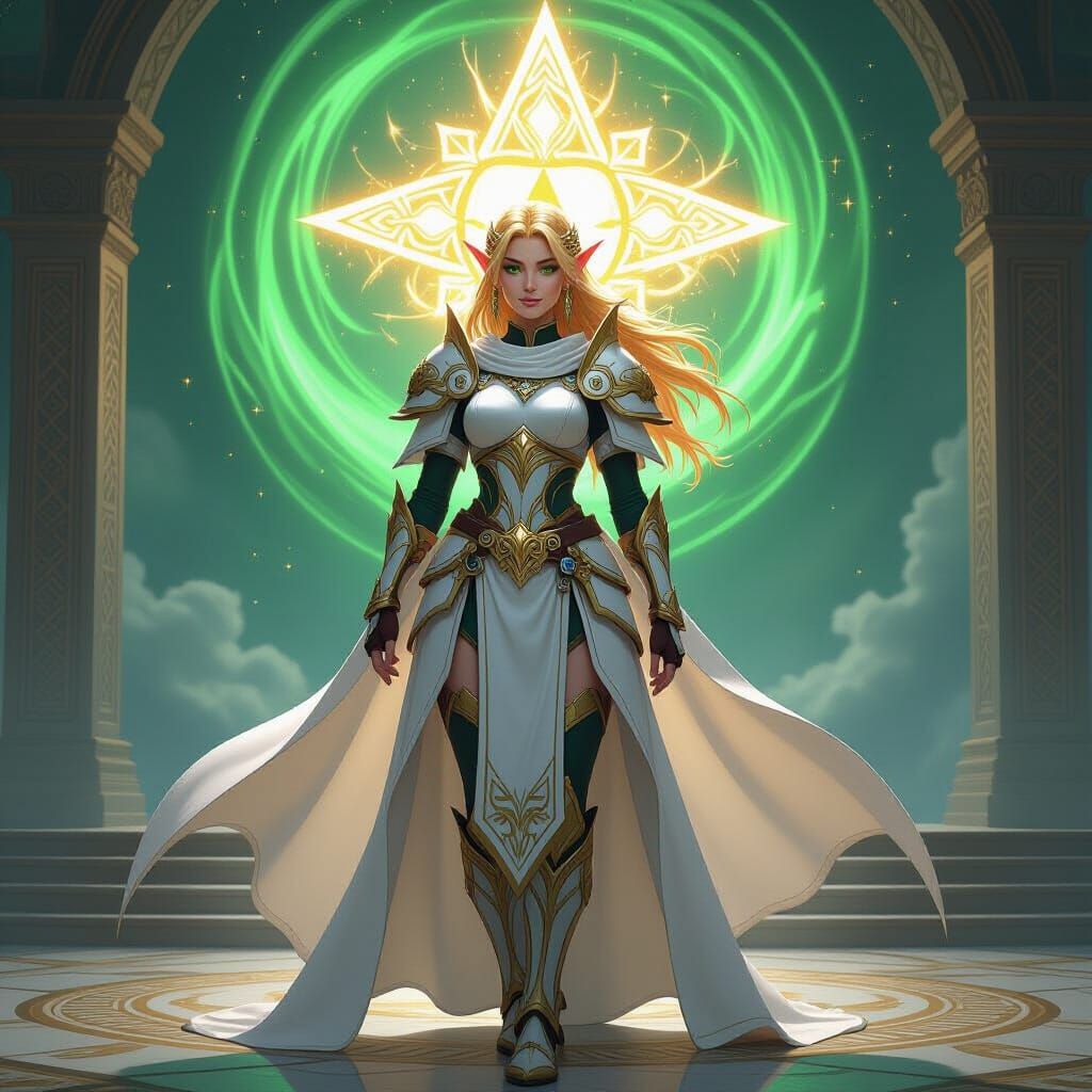 Hylian Warrior Before Triforce in Digital Painting Style