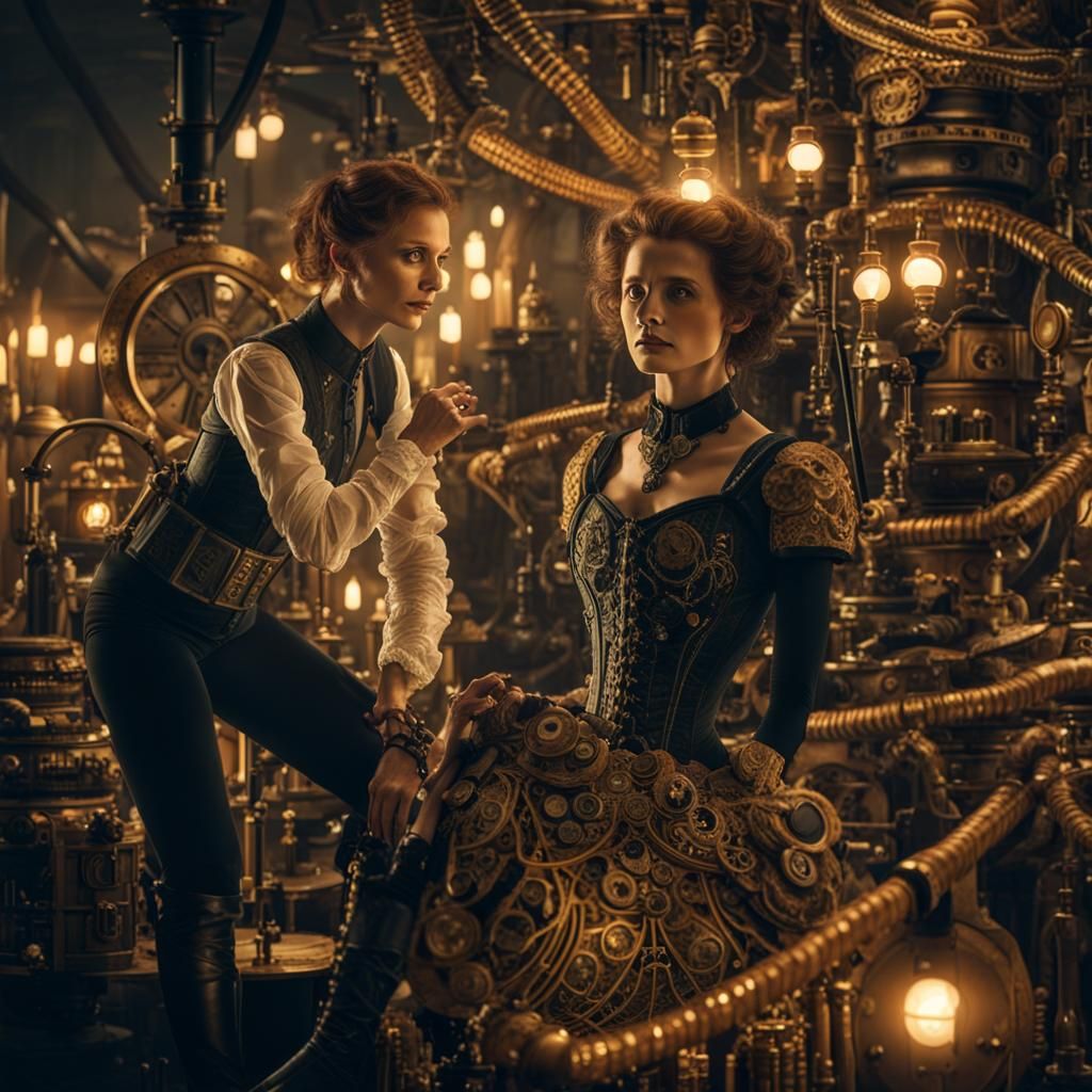 Steampunk Transformation: Woman into Mechanical Being